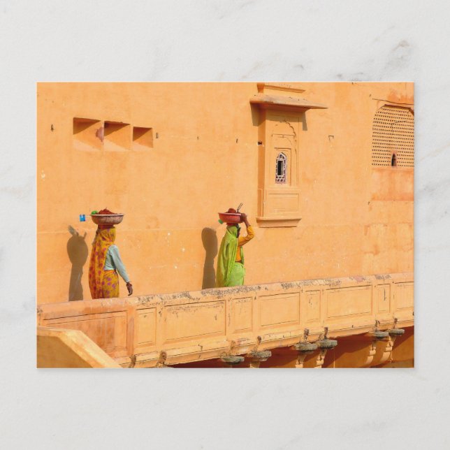 Postcard Women in Sari Clothing, Indien Postkarte (Vorderseite)