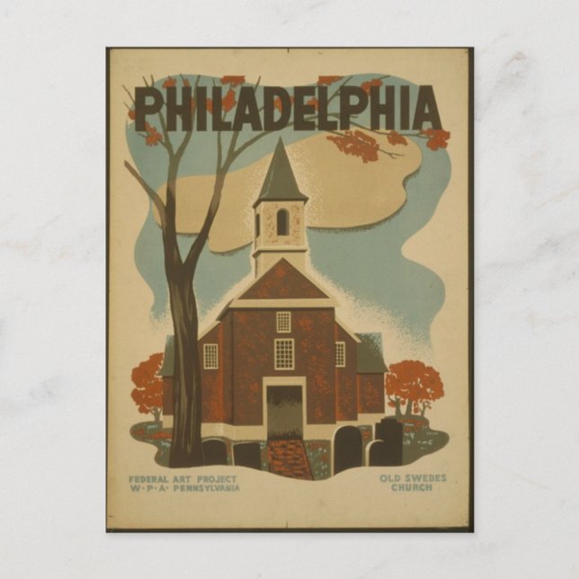 Postcard-WPA-Philadelphia Postkarte (Vorderseite)