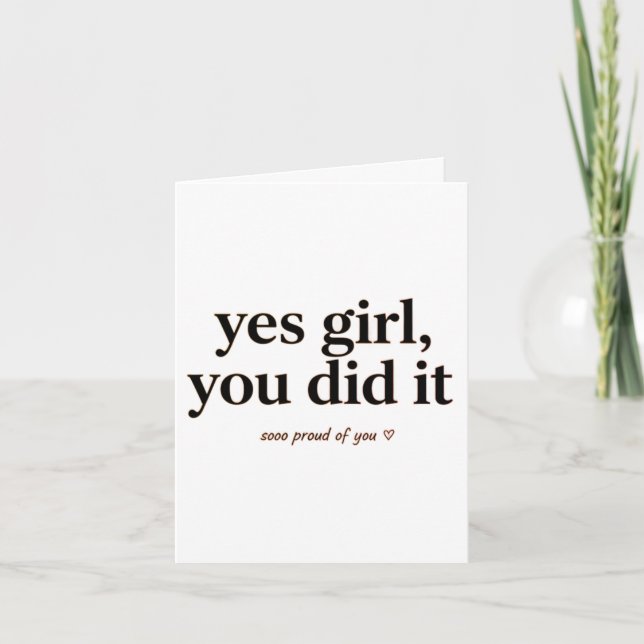Postcard yes Girl you did it, gift card graduation Karte (Vorderseite)