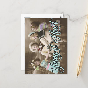 Postcard Young at Heart Vintag Children Playing Postkarte