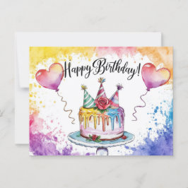 Postcards Happy Birthday Gateau 08 Postkarte