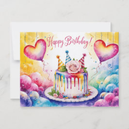 Postcards Happy Birthday Gateau 11 Postkarte