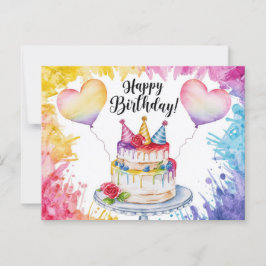 Postcards Happy Birthday Gateau Postkarte