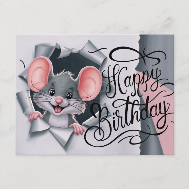 Postcards Happy Birthday Maus 02 Postkarte (Vorderseite)