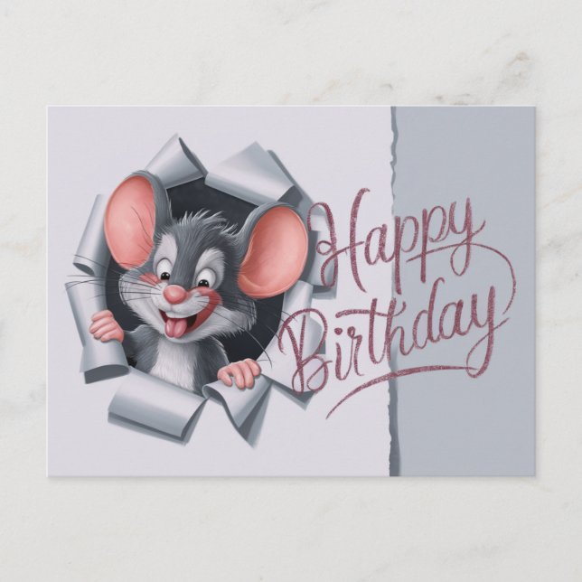 Postcards Happy Birthday Maus 09 Postkarte (Vorderseite)