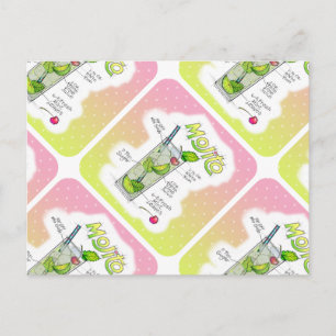 POSTCARDS - MOJITO RECIPE COCKTAIL ART POSTKARTE