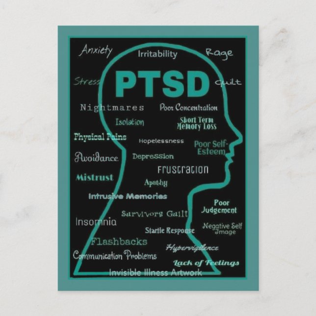 POSTCARDS - PTSD - Symptome Postkarte (Vorderseite)