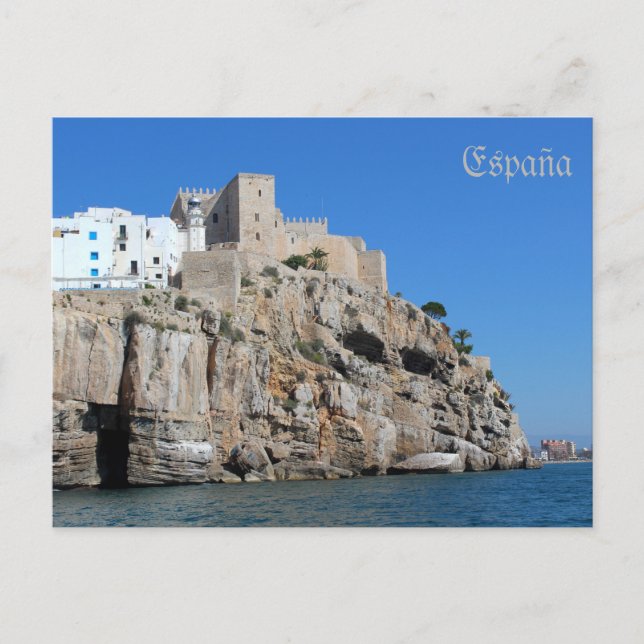 Postcastillo de Peñíscola en Castellón Postkarte (Vorderseite)