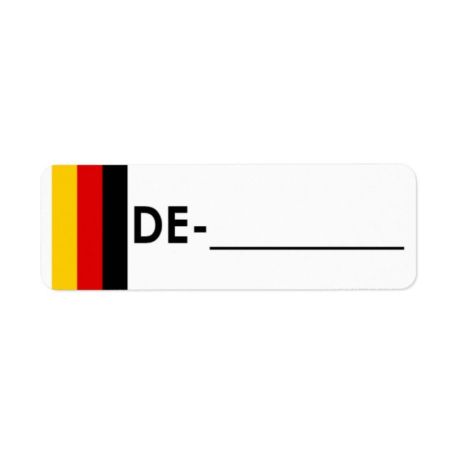 Postcross-ID-Label Deutschland "Flag Style" (Vorne)