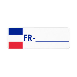 Postcross-ID Label Frankreich "Flag Style"