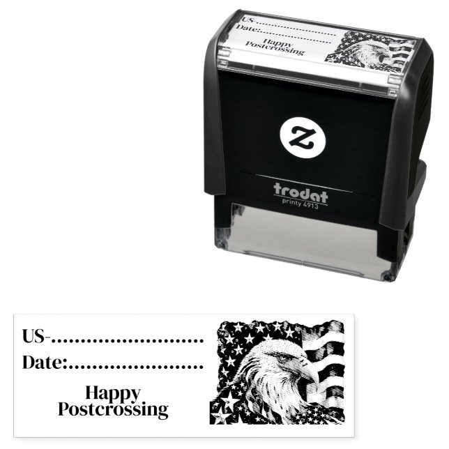 Postcross ID USA, USA Eagle Design, Permastempel (Beispiel)