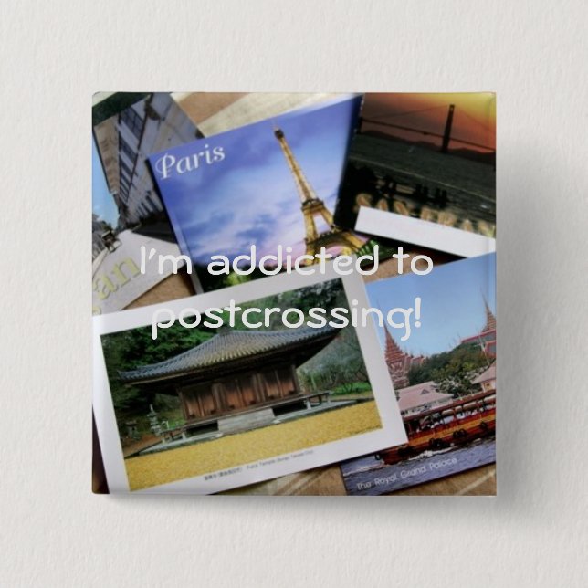 Postcrossing Fan badge Button (Vorderseite)