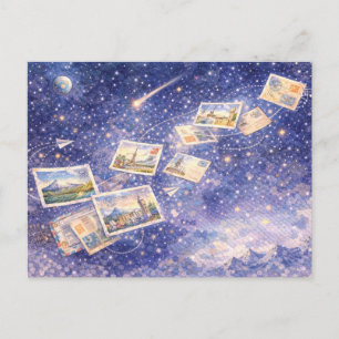 Postcrossing Kosmische Reise Postkarte