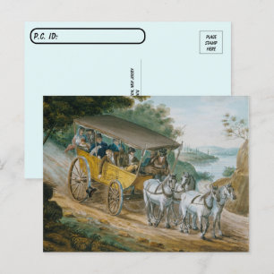 Postcrossing - Reise mit der Postkutsche Fine Art Postkarte