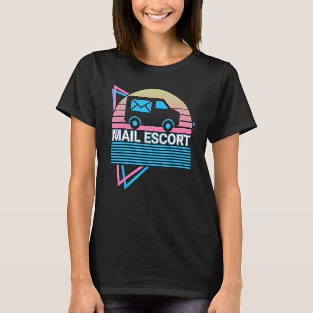 Postdienst Postbote Retro-Mail-Begleitung T-Shirt (Vorderseite)