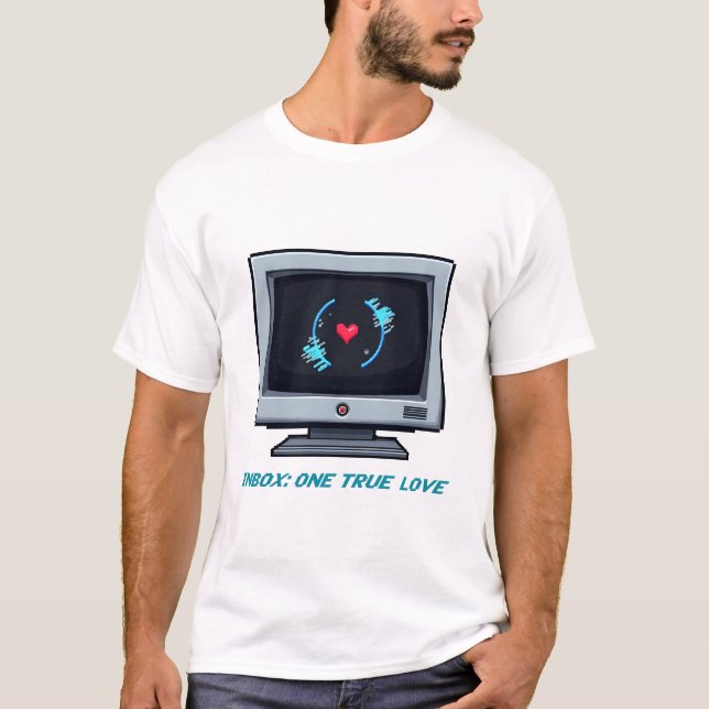 Posteingang Eine wahre Liebe - Retro Computerroman T-Shirt (Vorderseite)