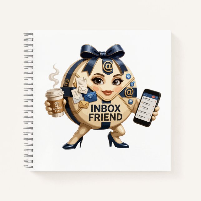 Posteingang Freund Email Enthusiast Maskottchen Ge Notizbuch (Vorderseite)
