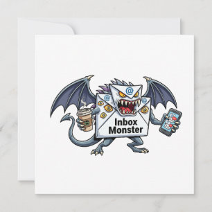Posteingang-Monster E-Mail-Überlastung Lustige Gra Einladung