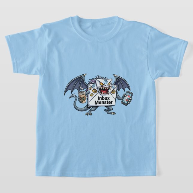 Posteingang-Monster E-Mail-Überlastung Lustige Gra T-Shirt (Ablage )
