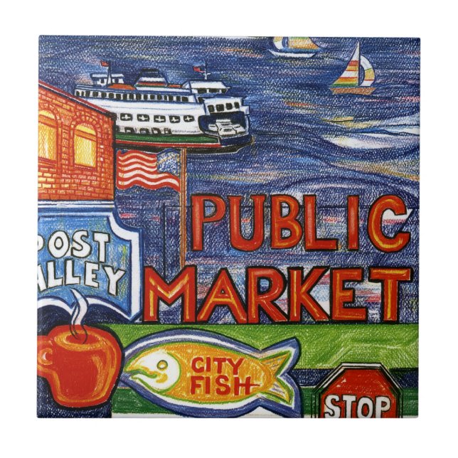 Posten-Gasse mit Fähre Fliese (Vorderseite)