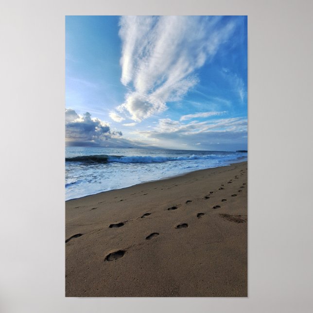 Poster 013 - Foot prints auf dem Sand (Vorne)