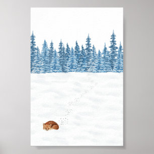 Poster (10,2 x 15,2 cm) - Winterlandschaft