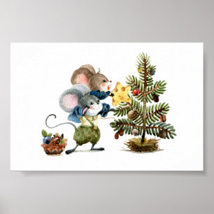 Poster (15,24 x 10,16 cm) - Weihnachtsmäuse