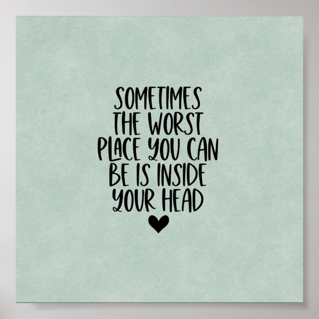 Poster (15,2 x 15,2 cm) - innen Ihres Kopfes (Vorne)