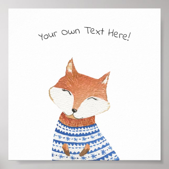 Poster (15,2 x 15,2cm) - Cute Little Fox (Vorne)