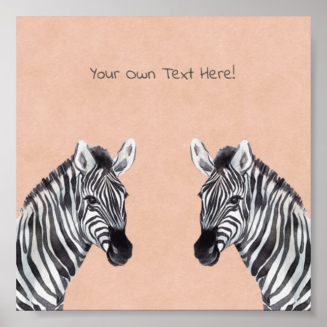 Poster (15,2 x 15,2cm) - Zebra (Vorne)