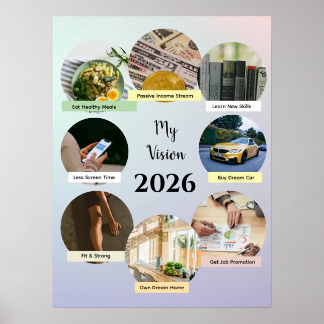 Poster '2026 Ästhetische Pastellkreise Vision' (Vorne)