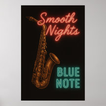 Poster 2 Glatte Nächte bei Blue Note, Vintag