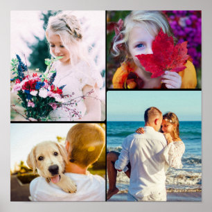 Poster 4 Foto Rounded Black Template
