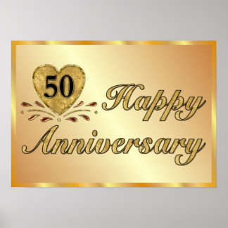 Poster - 50. Jahrestag - Gold