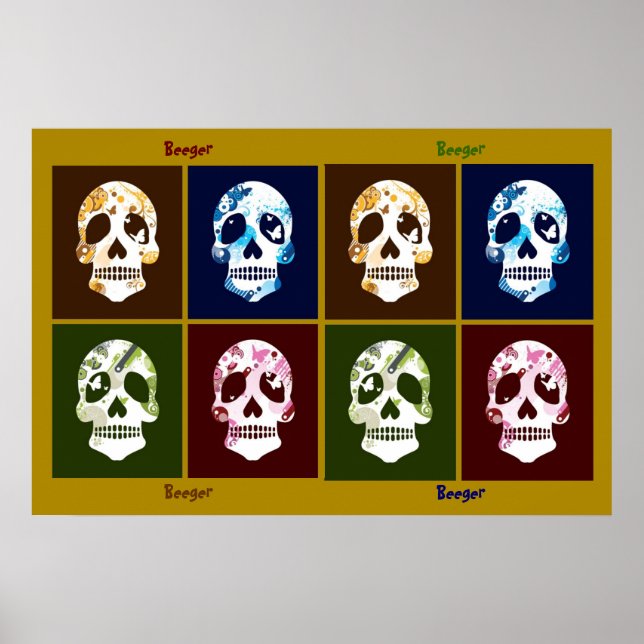 Poster - 8 Schädel (Vorne)