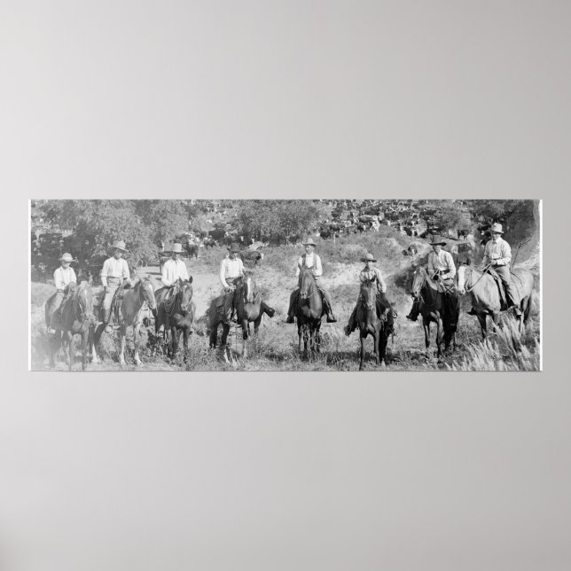 Poster "A Group of Texas Cowboys" (Vorne)