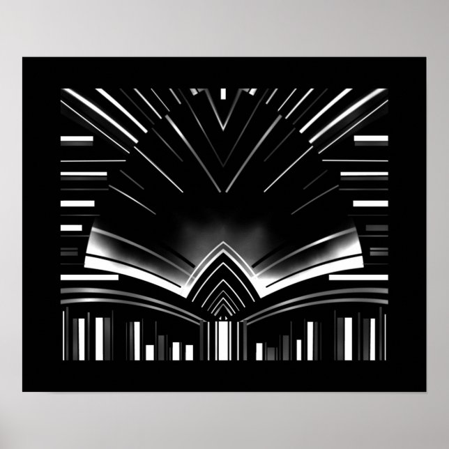 Poster Abstrakt Art Silver Strip Bend (Vorne)