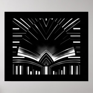 Poster Abstrakte Kunst Silberstreifen Biegung