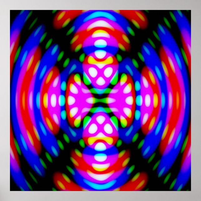 Poster Abstrakte Trippy Psychedelic Farbbild (Vorne)