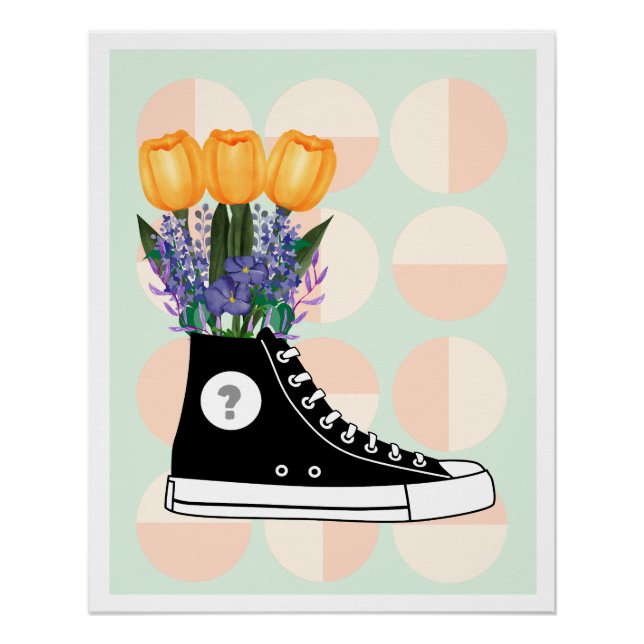Poster aesthetic sneaker flowers soft grunge vibe (Vorderseite)