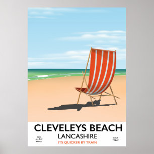 Poster am Meer von Cleveleys Beach Lancashire