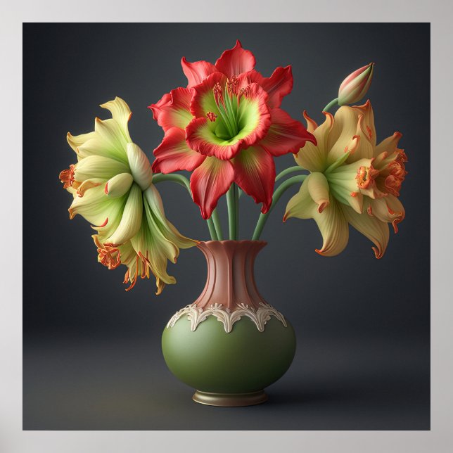 Poster Amaryllis Blume (Vorne)