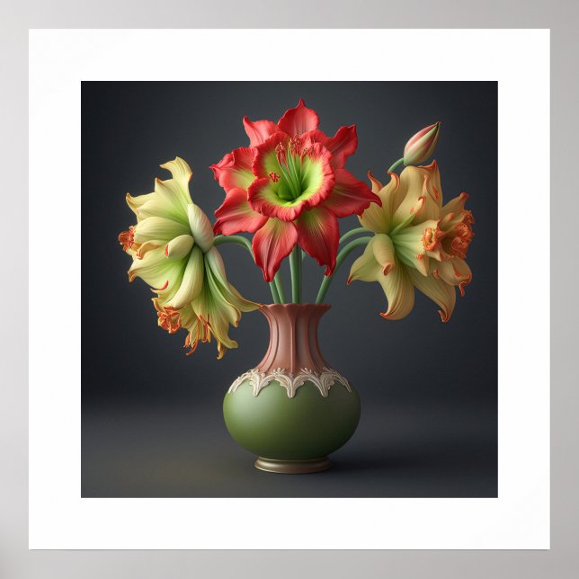 Poster Amaryllis Blume (Vorne)