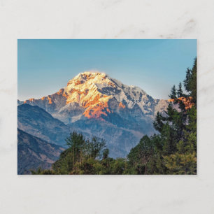 Poster Annapurnurna Sonnenuntergang Postkarte