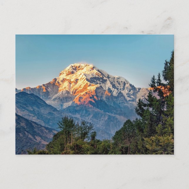 Poster Annapurnurna Sonnenuntergang Postkarte (Vorderseite)