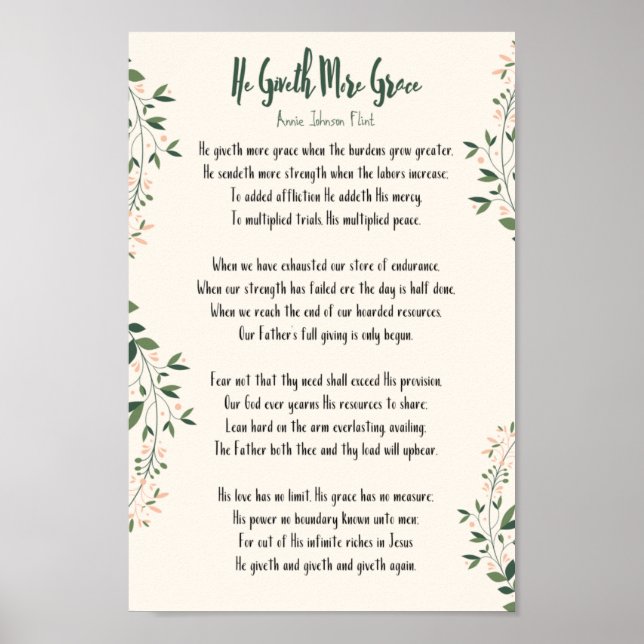 Poster Annie Johnson Flint - Er gibt mehr Grace (Vorne)