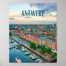 Poster Antwerpen Belgien Foto Vintage