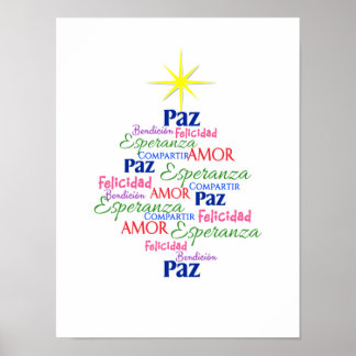 Póster - Árbol de Navidad en palabras Poster