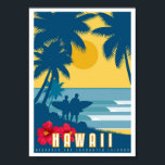 Poster - Art Deco Hawaii Reiseposter<br><div class="desc">Ein Art Deko Reiseplakat mit der Möglichkeit,  Ihr Poster durch Zazzle beim Kauf gerahmt zu machen.</div>