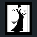 Poster ART DECO LADY Schwarz-weiß<br><div class="desc">Poster ART DECO LADY Schwarz-weiß</div>